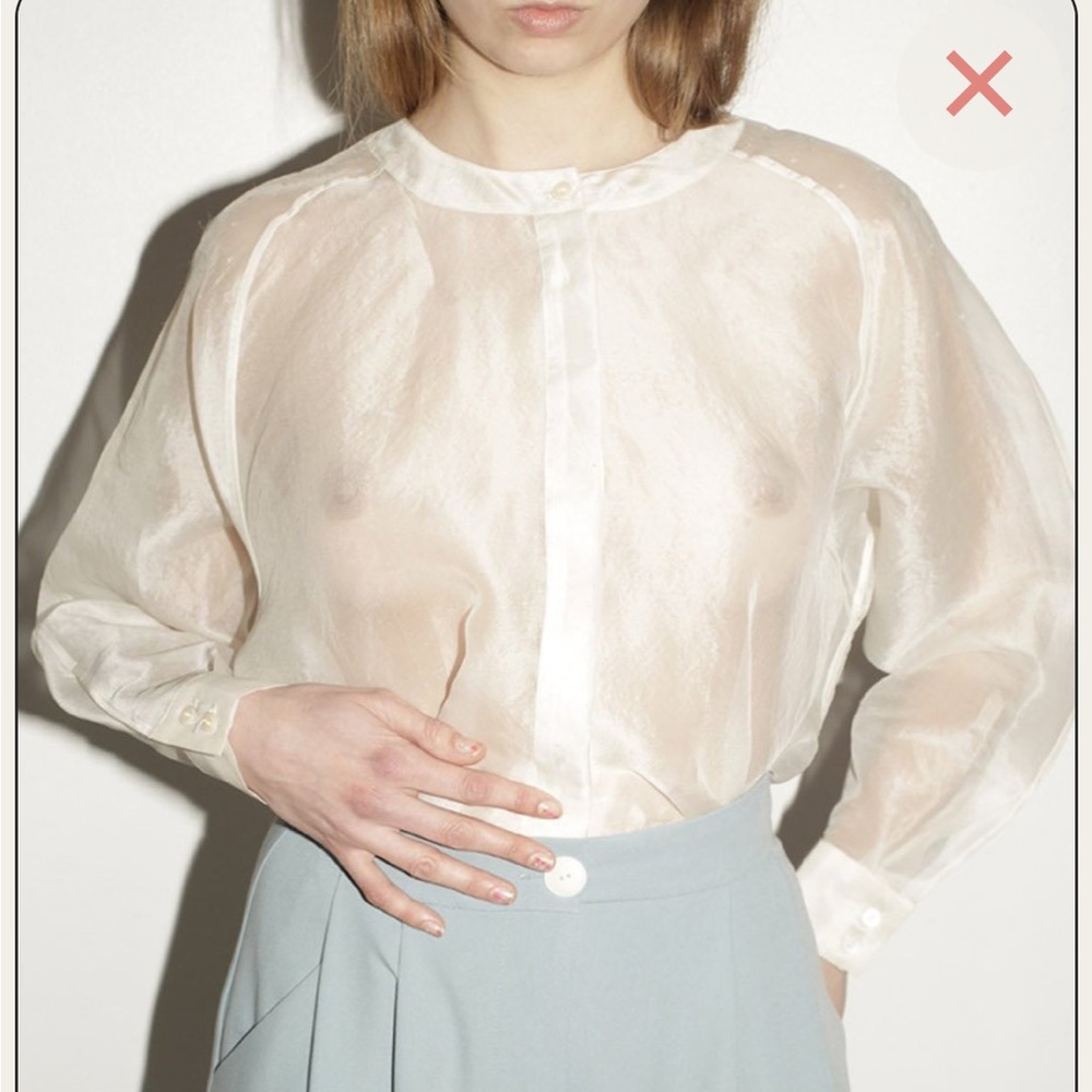 Mr. Larkin Queenie Silk Organza Shirt - small